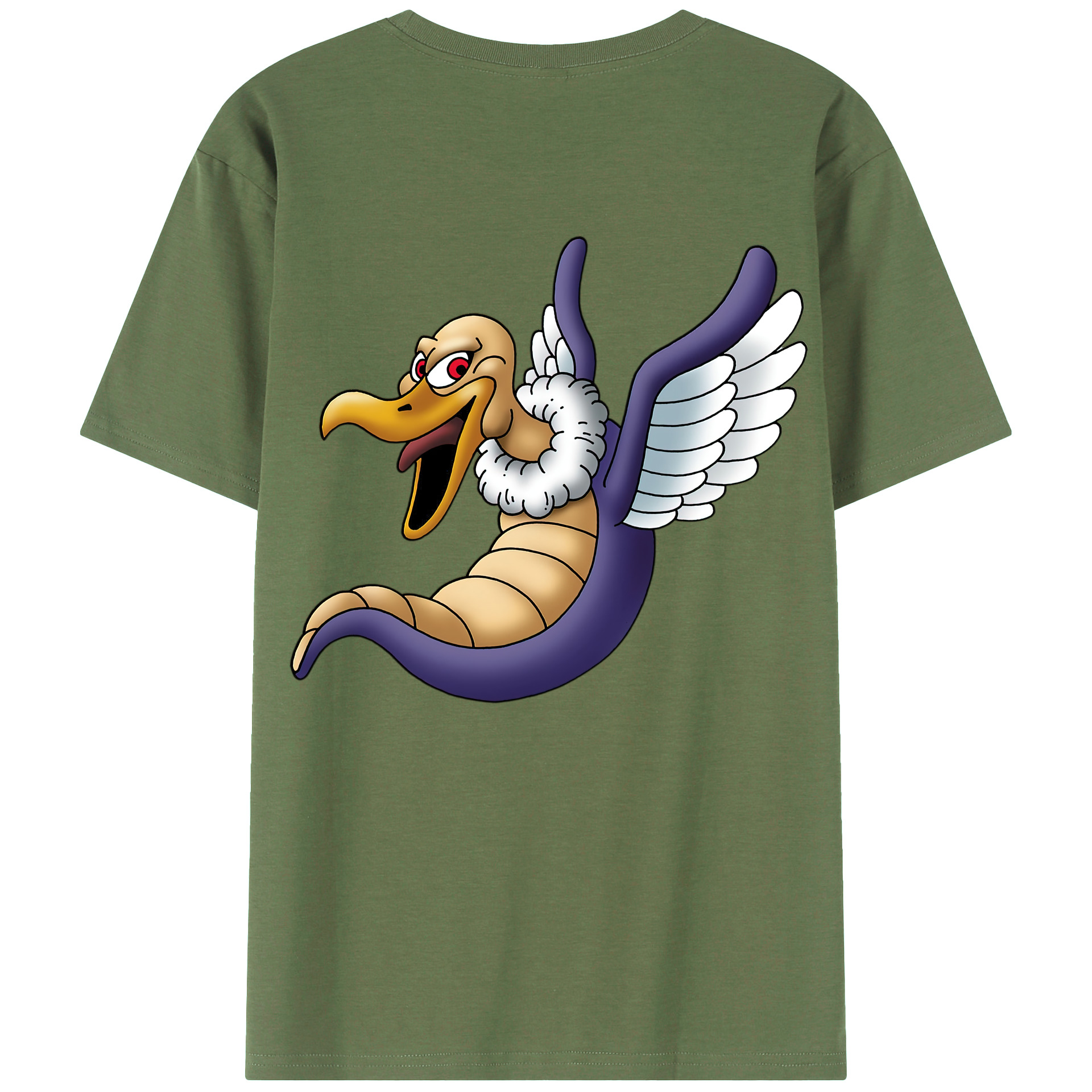 （画像用） ドラゴンクエスト Doragon Kuesuto Dragon Quest 綿100％ メンズ半袖Tシャツ（バックプリント） 通気性